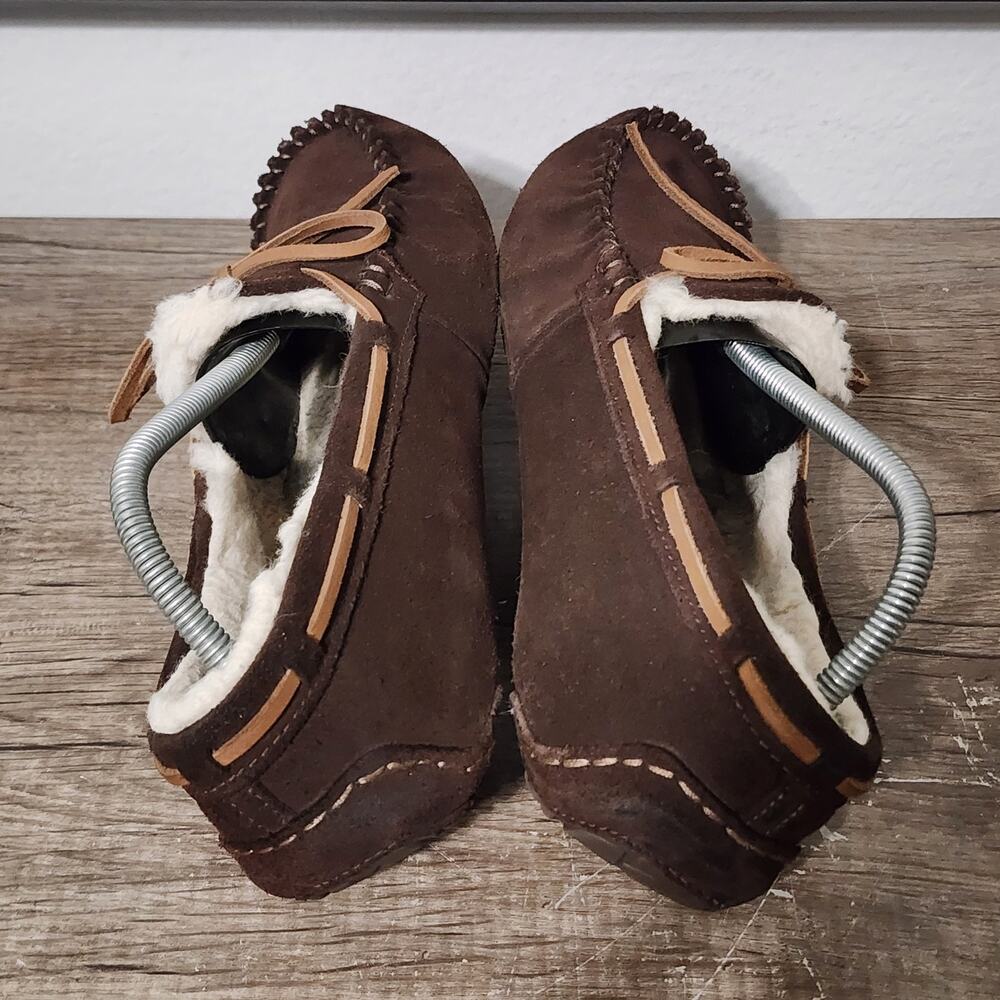 UGG Olsen Men's Suede Shearling Lined Moccasin Slippers Shoes Size 10 Brown - Picture 5 of 9